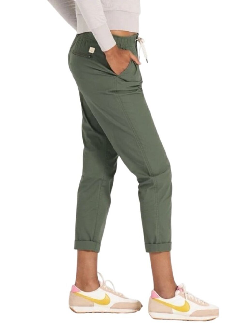 Vuori Women's Cotton Ripstop Pants XS Army Green - Picture 2 of 10